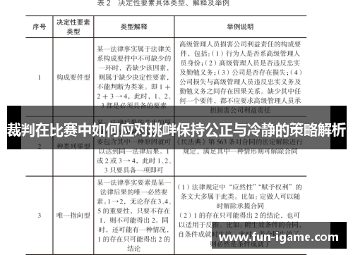 裁判在比赛中如何应对挑衅保持公正与冷静的策略解析